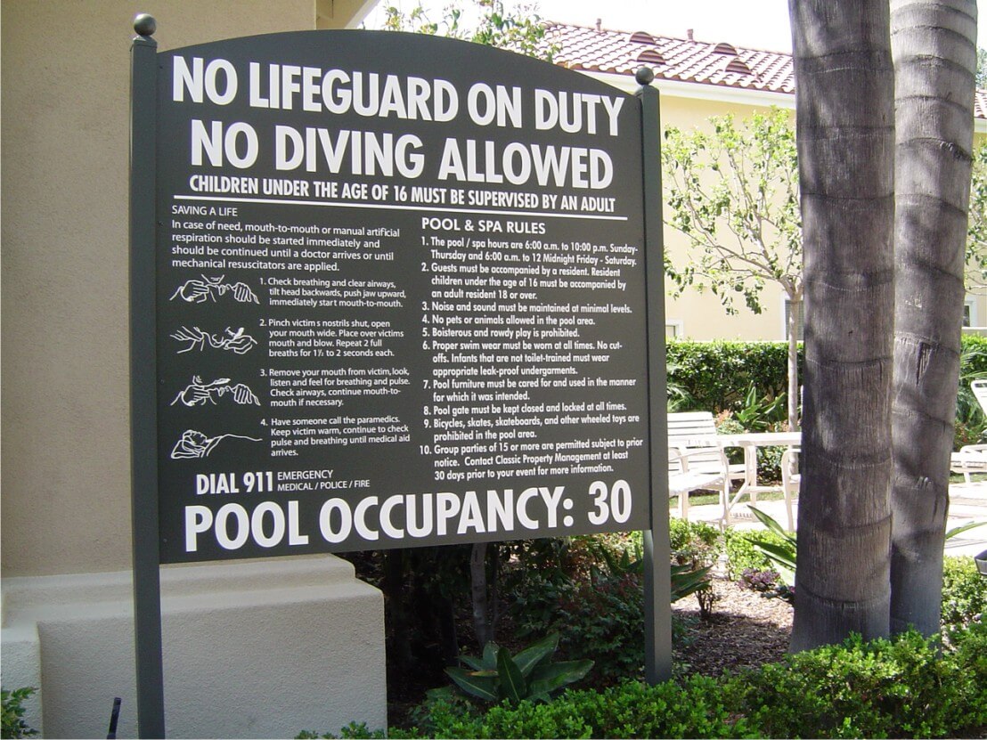 Custom Pool Rules Sign