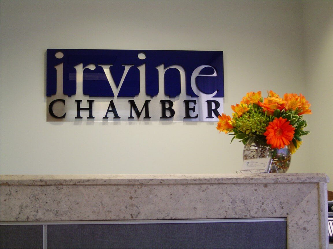 Irvine Chamber of Commerce Lobby Sign