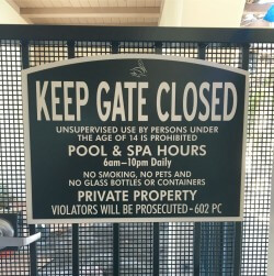 Newport Coast Pool Gate Sign 1