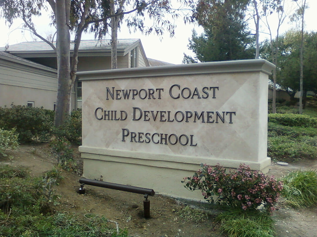 Newport Coast Travertine Monument Sign